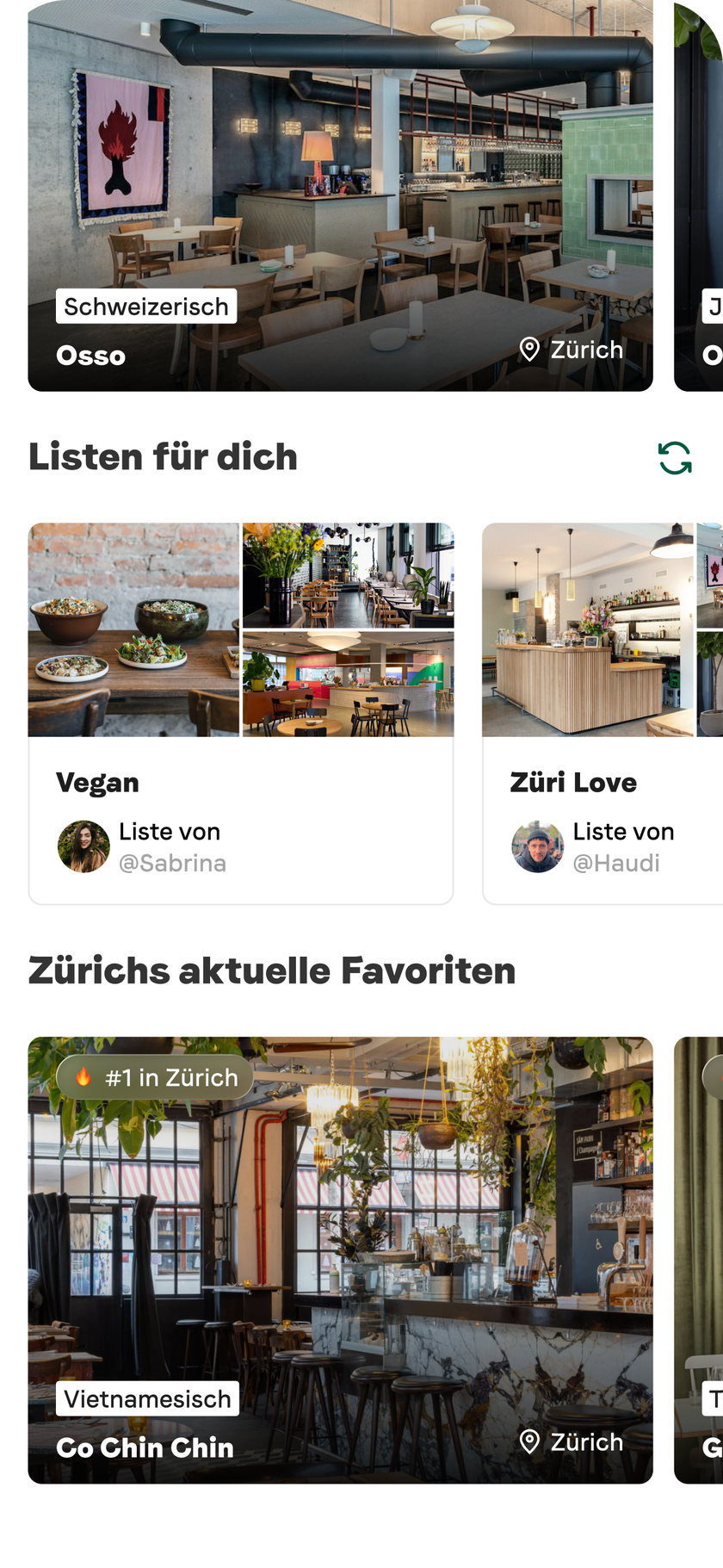 Die besten Restaurants in Basel, Bern und Zürich