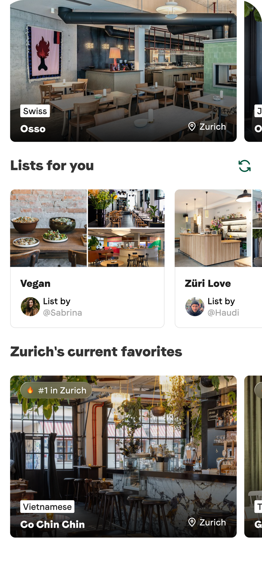 The best restaurants in Basel, Bern, and Zurich